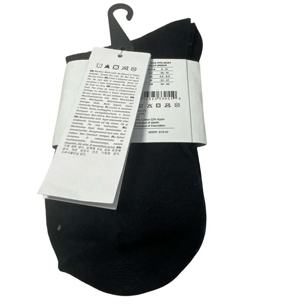 UGG Women One Size‎ Black Cotton Nylon Blend Crew Socks Comfort Everyday Wear